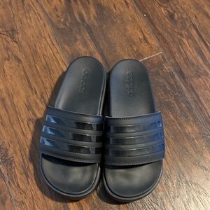 Adidas Adilette Black Striped Slides size 8